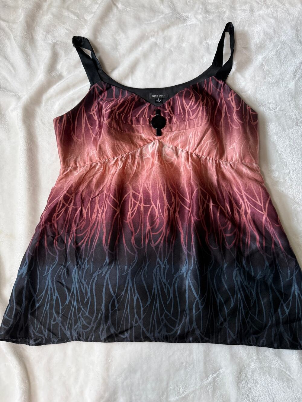 Vtg Y2K 100% Silk Ombre Cami Top Fairy Grunge Whimsygoth Empire Waist Camisole 8